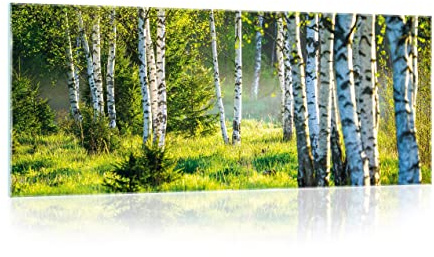 WallArena Glasbilder Bilder, Wald, | Bilder auf Glass - Wandbild XXL groß Wandbilder für Wohnzimmer Schlafzimmer Wohnzimmerbilder Modern
