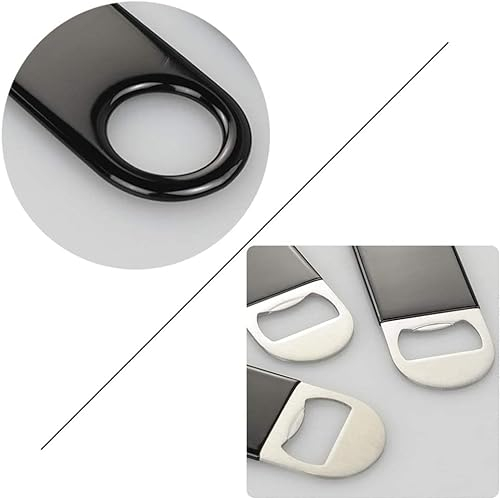 LIDOUK Black Coated Stainless Steel Bartender Beer Bottle Openers, 1 Packs Stainless Steel with a Coated Handle 17.8cm * 4cm (Black)