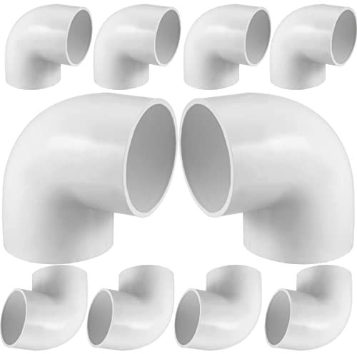 Fitvell 10PCS 3/4 90 Degree Elbow PVC Pipe Fitting Adapter Coupling Connector Schedule 40 Slip (Socket x Socket) White Color