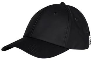 RAINS Cap – Unisex Water-Resistant Black Baseball Cap for Men and Women with Adjustable Buckle, Six-Panel Design, Curved Brim, and Ventilation Eyelets – 2 Year Warranty