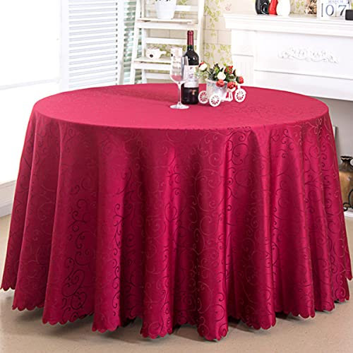 Rechteckige Tischdecke, Weinrot, waschbar, Polyester, Jacquard, Dekostoff, geeignet für Hotel, Tisch, Party, Camping, 140 x 140 cm