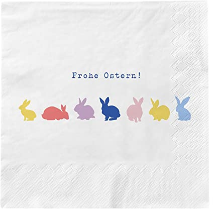 Grafik Werkstatt | Papier-Serviette Ostermotiv | 20 Stück | 12,5 x 12,5 cm | weiß | Frohe Ostern | Oster-Tischdeko | Geschenkidee