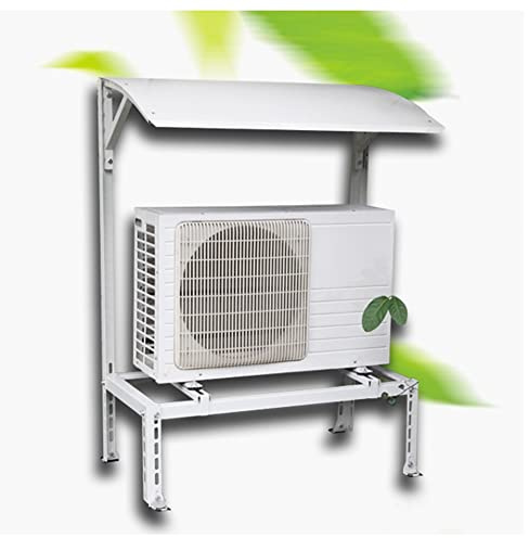 Air Conditioner External Unit Floor Bracket, With AC Rain Cover Mini Split Ground Mounting Bracket for Outdoor AC Unit, Air Handler Stand Heat Pump Base Stand Shelf