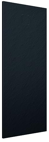 Piatto Doccia 70x90 cm Nero Effetto Pietra Rettangolare in SMC Riducibile Samos