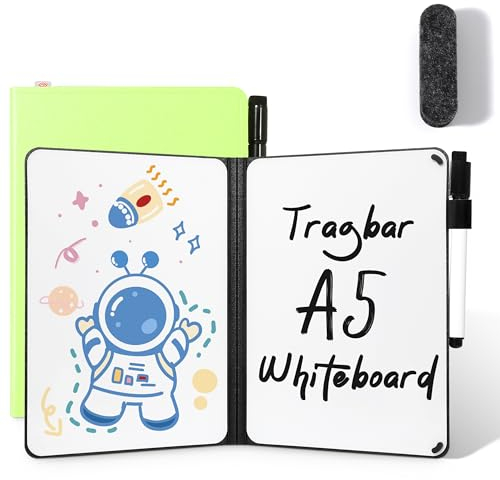 AGM A5 Portatile Lavagna Cancellabile, bifacciale scrivibile, con Pennarello, Scrive Senza Intoppi per Studio, Bozza, Appunti, Nessuna magnetiche