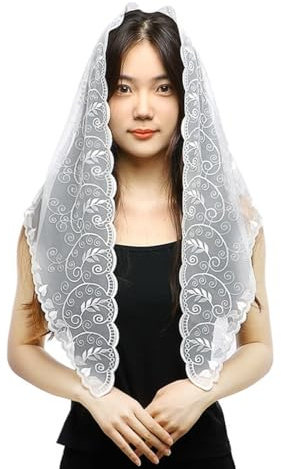 RUNRAYAY Spanischer Kapellenschleier, Vintage-inspirierter Mantilla-Schleier
