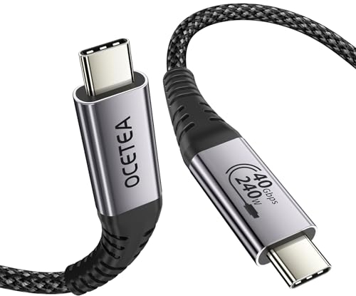Ocetea USB4 Kabel mit Thunderbolt 4 Kabel[USB-IF Zertifiziert], 40Gbps Datenkabel, 240W PD3.1 Schnellladekabel, 8K@60Hz Videokabel für MacBook, Mac Pro/Studio/Mini, iMac, eGPU, Docking, SSD(1M)