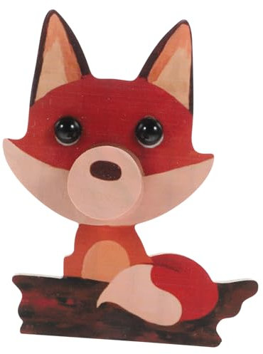 MUCKLILY Fuchs Brillenhalter Aus Holz Brillenständer Mit Rille Für Stabile Brillenpräsentation Tischdekoration Und Ausstellungsständer