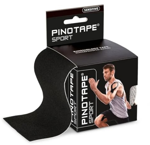 Pinotape Kinesiologie Tape Sensitive XL 7,5 cm x 5 m Schwarz