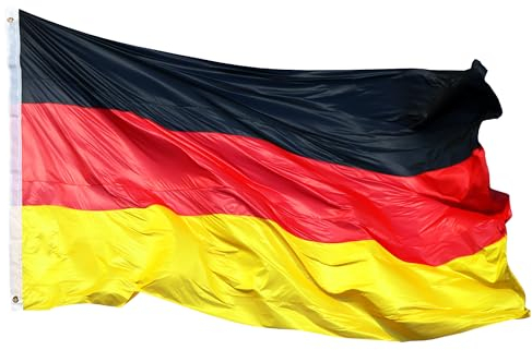 Taffstyle Deutsche Fahne Länderflagge EM WM Fanartikel Land Flagge mit Metallösen Ösen Frauen Männer Kinder Deutschlandfahne Handball Fussball Hissflagge XXL Deutschland 280cm x 500cm
