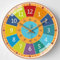 KSYOU Orologio da parete per imparare a leggere l'ora, colorato, senza ticchettio, per bambini, ragazze, ragazzi, aula, camera da letto, soggiorno, asilo nido (3031God)