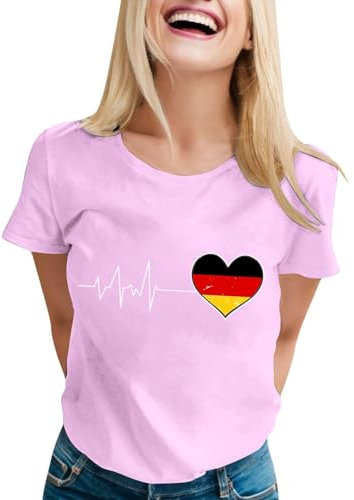 DFB Deutschland Trikot Away EM 2024 Damen Pink Fußball Deutschland Trikot 2024 EM Germany Deutschland T-Shirt Wm T-Shirt Deutschland Tshirt Damen Sommershirt Deutschlandtrikot Damen