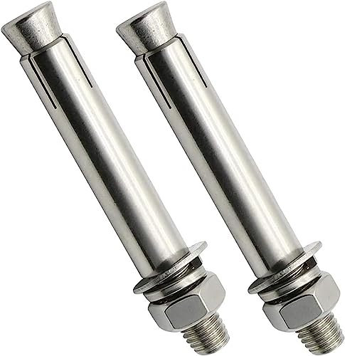 Dehnschrauben, Ankerbolzen, Schraube, Heimwerker-Hardware, 2 Stück Dehnschraubenbolzen M16 – Edelstahl-Außensechskantmutter, Dehnhülse, Bolzen, Hochleistungsbolzen
