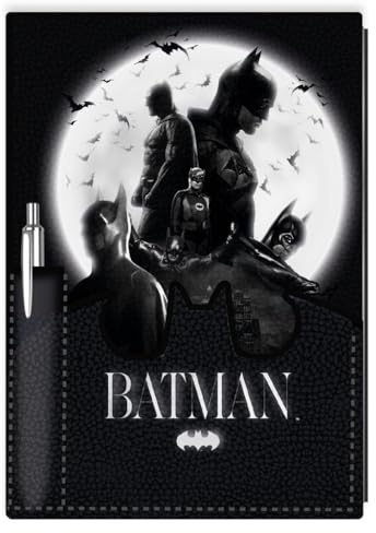 Batman A5 Premium Notizbuch & Stift Set - Offizielles DC Comics Batman Notizbuch und Stift Set, Design mit ikonischem Batman-Logo, perfekt zum Schreiben, Journaling, Verschenken, ideal für DC-Fans