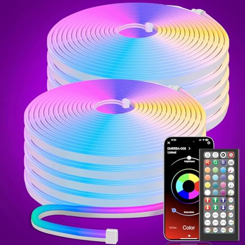 Macchiatto Ruban LED Néon 10M, DIY Bande LED avec APP/Télécommande, Synchronisation Musicale, Néon LED Chambre Gaming, Imperméable, pour Intérieur, Extérieur, Decoration Chambre