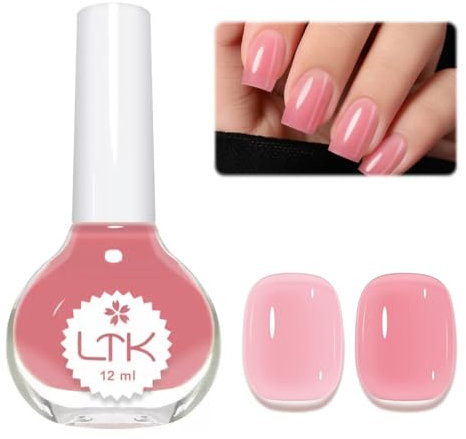 Pink Nail Polish - Nude Pink Nail Varnish - Breathable Quick Dry Long Lasting Nail Polish - High Glossy Smooth Neutral Jelly Nail Art Polish No Need UV Lamp For Women Girls