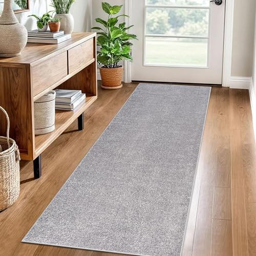 Tappeto per Corridoio Lungo 90 x 200 cm Tappeto Passatoia Cucina Antiscivolo Lavabile Tappeto Runner per Corridoio Tappeto Ingresso Moderno Tappeto Passatoia per Corridoio Cucina Lavanderie Grigio
