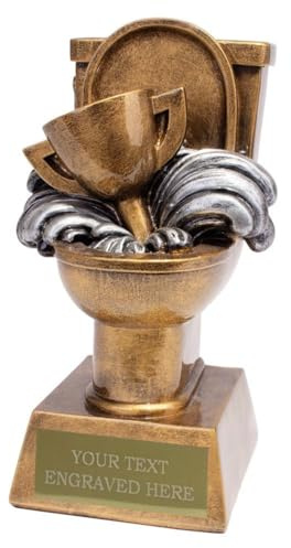 County Engraving Personalised Toilet Loo-ser Trophy Humorous Funny Loser Award - Enter Your Own Custom Text