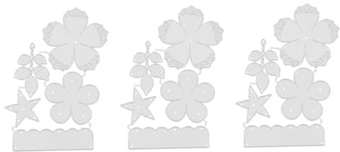 TEHAUX 3piezas Troqueles De Corte Acero Carbono Para Tarjetas Plantilla De Embellecimiento De Flores Para Álbumes y Manualidades