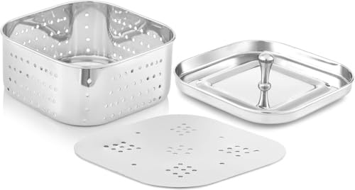 Moule à fromage en acier inoxydable rond et carré pour paneer/tofu/fromage