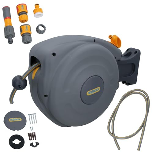 Auto Rewind Garden Hose Reel with 10 Metres Hose Watering Wall Mounted