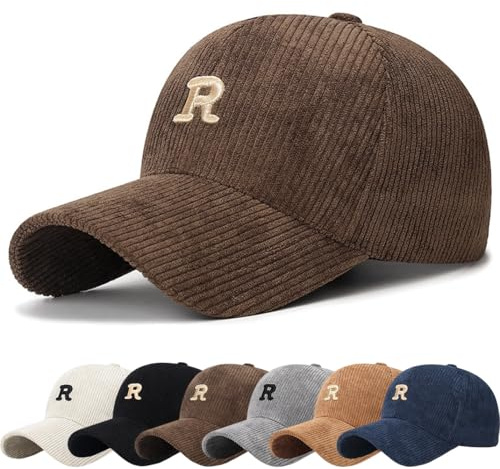 DURINM Berretto da Baseball in Velluto a Coste Cappello Invernale Caldo Tinta Unita Classico Vintage Unisex Berretto Sportivo Baseball Cappellino con Cappellini
