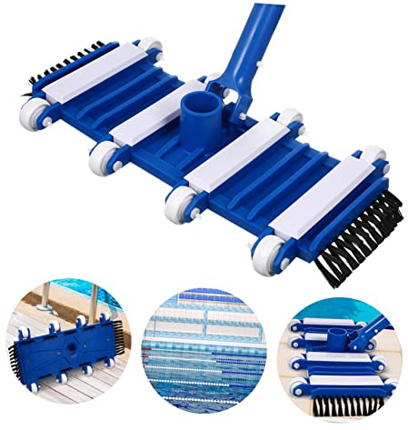 AKOOSY Cabezal De Aspiradora Manual para Piscina Diseño Ergonómico y Ruedas, Adecuado para Limpiar Fondo y Esquinas De Piscinas y Estanques