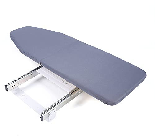 Estabeter - Planche à repasser pliable - Pour centrale vapeur - Rotative à 180° - Extensible - Pour support de garde-robe - Plaques de 0,7 d'épaisseur - Gris