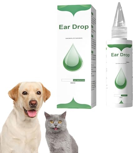 QEEROYO - Limpiador de orejas para perros y gatos, cuidado de orejas para perros, 60 ml