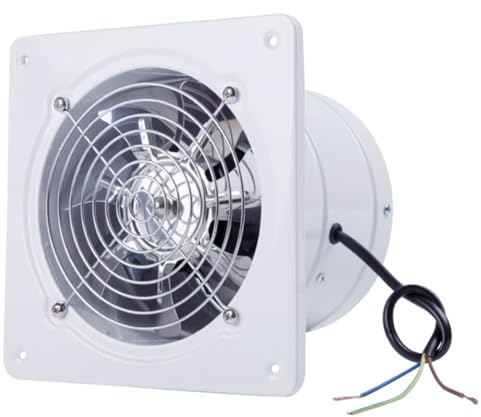 BAZEITFLOW Ventilatore Di Scarico Da Parete Valvola Antiritorno, Motore Robusto e 7 Lame Ispessite, Silenzioso Per Cucina, Bagno e Wc, Schermo Metallico Di Protezione, 6 Pollici Bianco