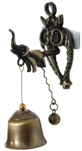 Antike Glocke Türklingeln im Vintage-Stil, Tiermotive, Metallglocken, Windspiele, dekorative Wanddekorationen, Pferde, Elefanten, Eulen(Color2)