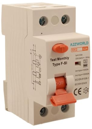 Disjoncteurs différentiel Type F-SI super immunisé 32A 30mA 1P+N 10kA 2 modules, idéal pour installations avec onduleur, pompes à chaleur, climatiseurs, UPS et bornes de recharge (wallbox)