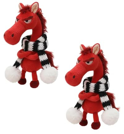 Générique Porte-Bonheur Année du Cheval — Cadeau de Nouvel an, Cheval Gardien 2026, Symbole de Courage, d'équilibre et d'avenir, à accrocher à Un Sac à Dos, Un Sac à Main ou Un Sac. (2Pcs 01#)
