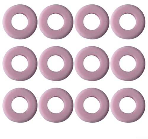 Lot de 12 amortisseurs de vibrations en silicone pour raquette de tennis et cordes de squash disponibles en plusieurs couleurs vives (rose)