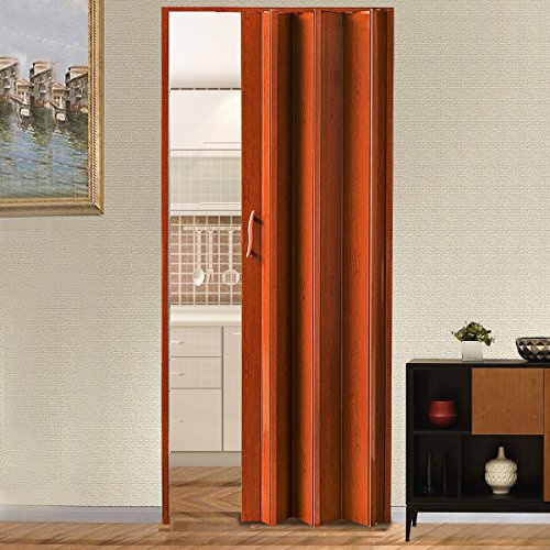 Tuff Concepts PVC Folding Doors Accordion Magnetic Catch White Gloss for Kitchen Bathroom Cupboard (12mm Brown)