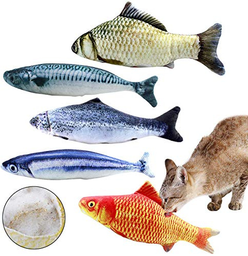 Natuce Kattmynta fisk leksaker för husdjur, interaktiva kattleksaker, kattfisk kudde, valp, tandrengöring