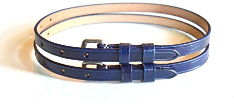 Sporenriemen aus Leder, 46 cm, marineblau, 18