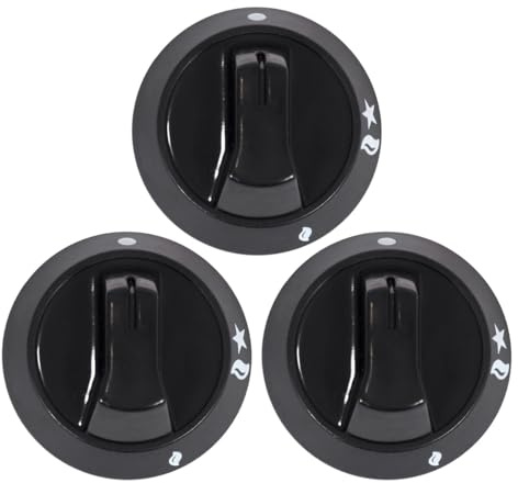 3er Set Knebel (3x Regler-Knopf) für Gashahn | 3 Stück im Set
