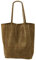 SH Leder ® Damen Echt Wildleder Shopper mit Innentasche in vielen Farben Schultertasche Henkeltasche 37x29cm Katrin G261 (Dunkel Taupe)