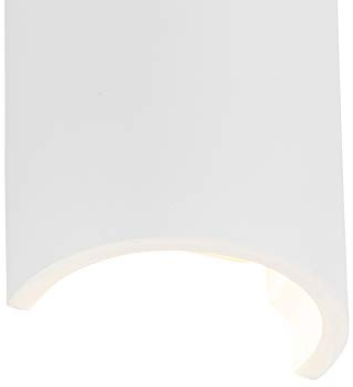 Qazqa Landhaus Up and Down Wandleuchte, Wandlampe - Colja_novo - Weiß, Rund, max. 25W, Geeignet für LED, 10cm, Ideal als Wohnzimmerlampe und Flur