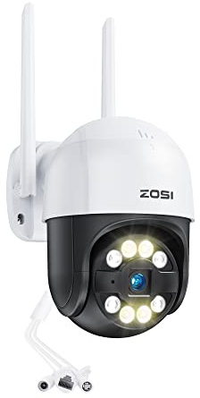 ZOSI PTZ Überwachungskamera Aussen WLAN, 355°/140° Schwenkbar 4MP WLAN | Outdoor, Personen-/Fahrzeugerkennung, Nachtsicht in Farbe, 2-Wege Audio