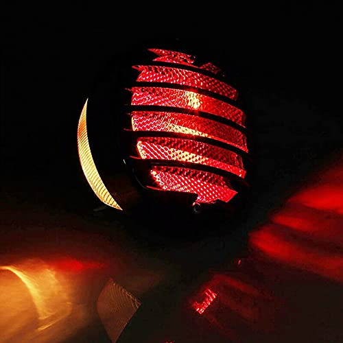 JMTBNO Motorrad Rücklicht Bremslicht Kennzeichenbeleuchtung Runden Halogen Rotlicht mit Halterung Universal 12V Kompatibel mit Harley Bobber Chopper Cruiser Cafe Racer Roller Scooter