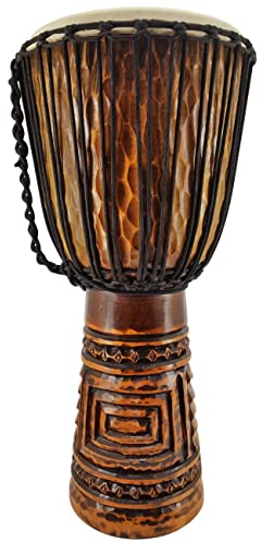Mittelgroße Trommel Djembe Darbuka Bongo Premium Schnitzerei Sehr guter Klang 50cm U15