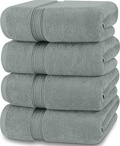 Utopia Towels - 4er-Pack Badetücher Set Premium 100% ringgesponnene Baumwolle 69 x 137 cm Handtücher, sehr saugfähig, weiches Gefühl Duschtücher (Kühles Grau)