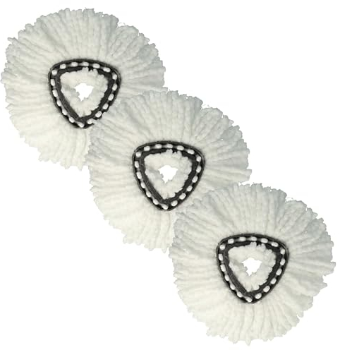 vhbw 3X Wischbezug Ersatz für Vileda 152623 für Wischmopp - Ersatzkopf, Mikrofaser Weiß