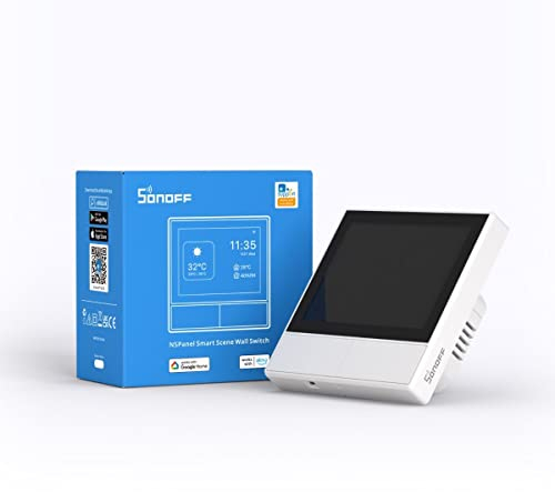SONOFF NSPanel-EUW WI-FI interruttore a muro Smart Scene, Smart Light, Temperatura e Umidità All-in-one touchscreen controllo bidirezionale, compatibile con Google Home, Alexa per 503 BOX(White))