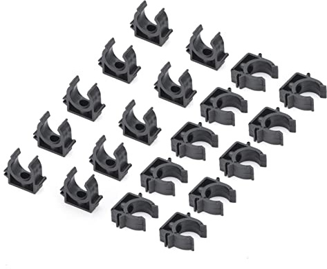 20 Pack Heavy Duty Nylon Pipe Clips for 5/8 OD (16mm OD) 1/2 ID Compressed Air Lines, High Flexibility & Shatterproof Design, U-Shaped Black Pex Pipe Clamps 1/2 Inch Air Hose Fixing Clamp