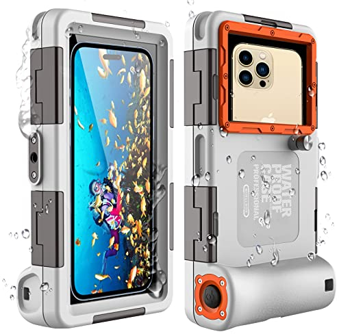 ShellBox wasserdichte Handyhülle 7.0 Zoll Unterwasser Wasserfeste Handy Wasserschutzhülle Handytasche Wasserdicht Schwimmen Baden Compatible für iPhone 16 15 Pro 14 13 15 16 Pro Max Samsung S24 S23
