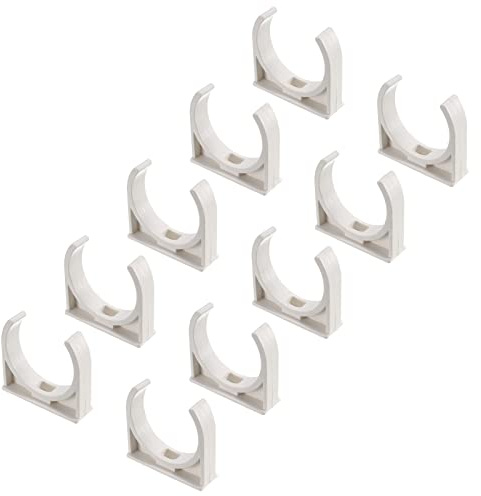 QUARKZMAN 20 Stück 50mm / 2 Zoll PVC Wasserrohr Klemmen Clips Weiß | U-förmige Schnallen, Für Rohr Wasserversorgung
