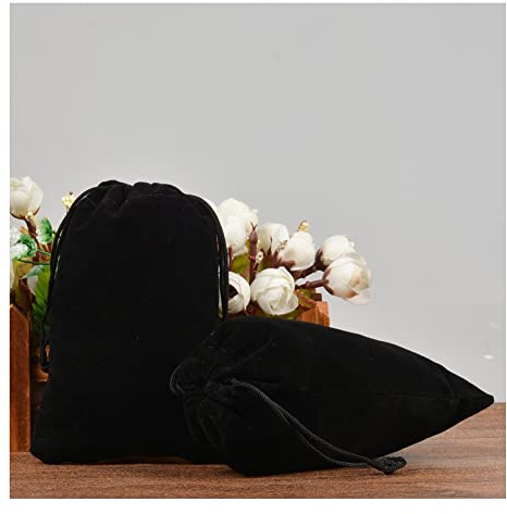 Yurosiay 20 Stück 7×9cm Samtbeutel Mit Kordelzug Weicher Schmuckbeutel Samt Geschenksäckchen Samt Süßigkeitenbeutel Kordelzugbeutel Samt Samtsäckchen für Schmuck Hochzeit Party Schwarz